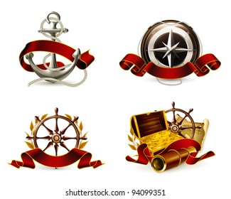 Marine Emblem set, vector