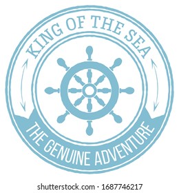 Marine Emblem. Vector Icon. Rubber Stamp.
