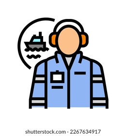 vector de icono de color del trabajador de ingeniería marina. signo de trabajador de ingeniería marina. ilustración de símbolo aislado