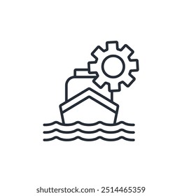 marine engineering icon. vector.Editable stroke.linear style sign for use web design,logo.Symbol illustration.