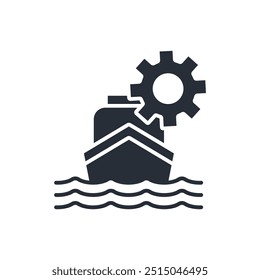 marine engineering icon. vector.Editable stroke.linear style sign for use web design,logo.Symbol illustration.