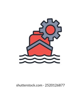 marine engineering icon. vector.Editable stroke.linear style sign for use web design,logo.Symbol illustration.