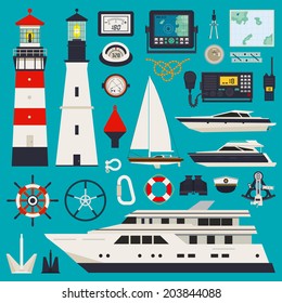 Marine equipment infographic including rope brush