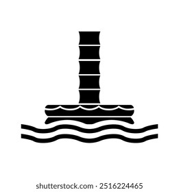 Marine Evacuation Chute Black Icon ,Vector Illustration, Isolate On White Background Label. EPS10