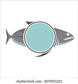 Logo del vector de los peces marinos