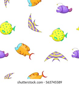 Marine fish pattern. Cartoon illustration of marine fish vector pattern for web