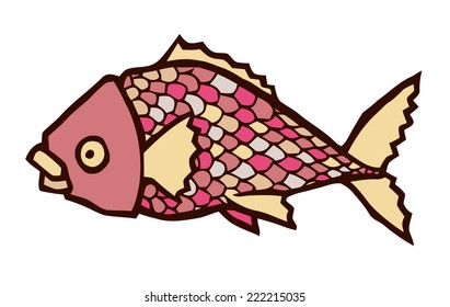 marine fish - stylized vector illustration