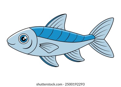 Eine Marinefisch-Vektorgrafik auf weißem Hintergrund.