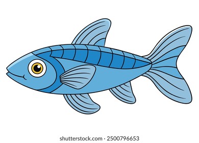 A marine fish vector art in white background illustration.