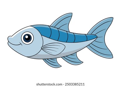 A marine fish vector art in white background illustration.
