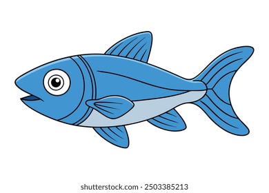 A marine fish vector art in white background illustration.