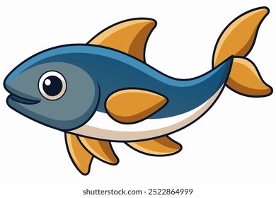 Uma arte vetorial de peixe marinho em ilustração de fundo branco.