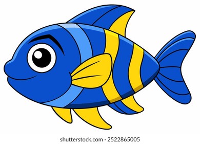 A marine fish vector art in white background illustration.