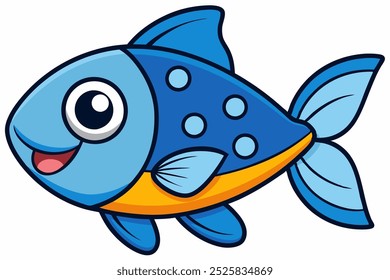 A marine fish vector art in white background illustration.