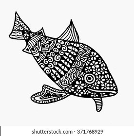 Marine Fish vector. Fish marine ornamental . Marine patterns . Fish marine art . Fish marine handmade.
