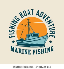 Marine Fishing Trawler Boat logo