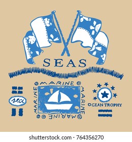 Marine flags badge