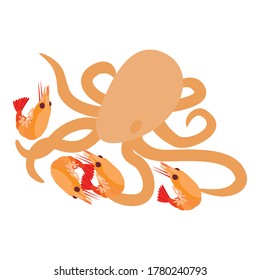 Marine food icon. Isometric illustration of marine food vector icon for web