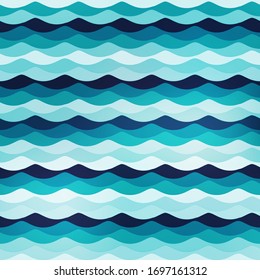 Marine geometric vector seamless pattern..