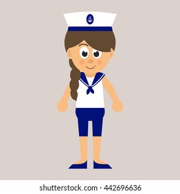 marine girl vector