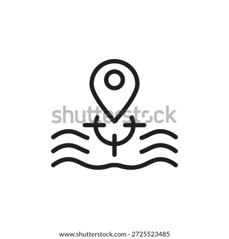 Marine GPS icon symbolizing nautical navigation, vessel positioning, and satellite tracking, representing marine, oceanic route planning, industrial ship safety, and global seafaring location.