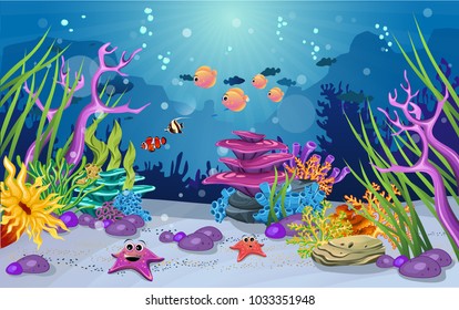 Marine Habitats Beauty Coral Reefs There Stock Vector (Royalty Free ...