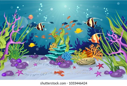 Marine Habitats Beauty Coral Reefs There Stock Vector (Royalty Free ...