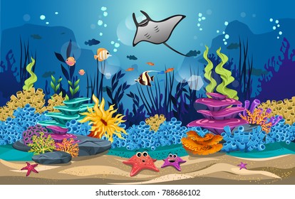 Marine Habitats Beauty Coral Reefs There Stock Vector (Royalty Free ...