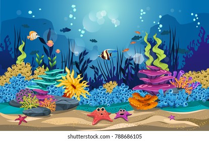 Marine Habitats Beauty Coral Reefs There Stock Vector (Royalty Free ...