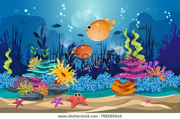 Marine Habitats Beauty Coral Reefs There Stock Vector (Royalty Free ...