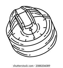 Marine Handbearing Compass Part of Military and Marine Corps Equipments Hand Drawn Icon Set Vector