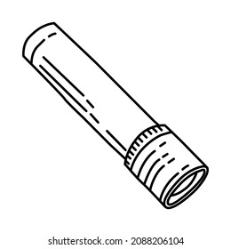 Marine Handheld Flashlight Part of Military and Marine Corps Equipments Hand Drawn Icon Set Vector