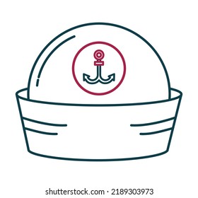 Marine Hat Design Over White