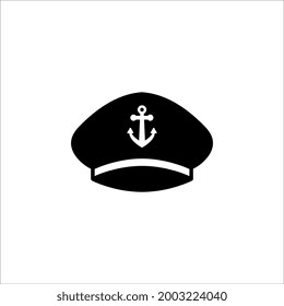 Vector de icono de sombrero marino, signo plano relleno, pictograma sólido aislado en fondo blanco. Símbolo, ilustración del logotipo. Pasos 10