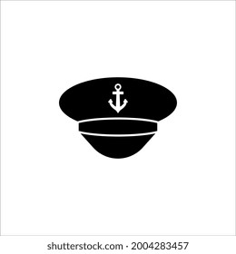 Vector de icono de sombrero marino, signo plano relleno, pictograma sólido aislado en fondo blanco. Símbolo, ilustración del logotipo. Pasos 10