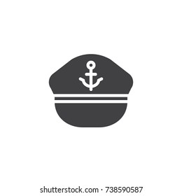 Marine hat icon vector, filled flat sign, solid pictogram isolated on white. Symbol, logo illustration.