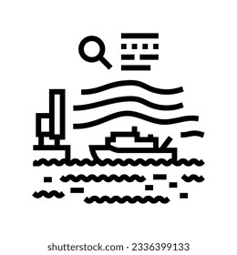 vector de icono de línea de hidrodinámica marina. signo de hidrodinámica marina. símbolo de contorno aislado ilustración negra