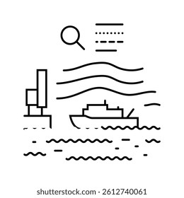 marine hydrodynamics line icon vector. marine hydrodynamics sign. isolated contour symbol black illustration