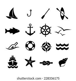 Marine icon set vector