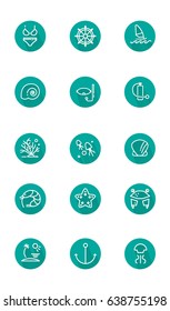 Marine icon set.
Set of vector flat icons.