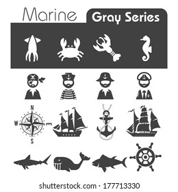 Marine Icons Gray series