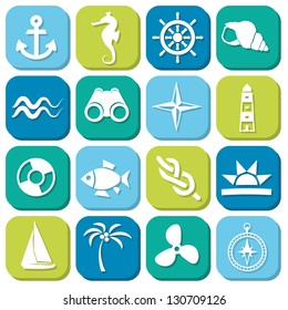 marine icons in squares