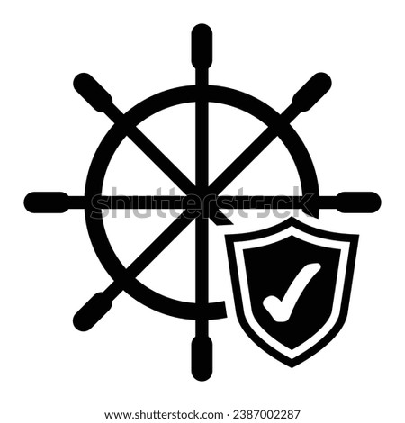 Marine Insurance Icon, Vector Graphics
