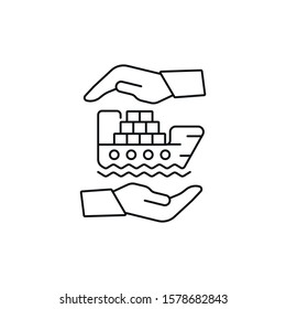 marine insurance - minimal line web icon. simple vector illustration. concept for infographic, website or app.