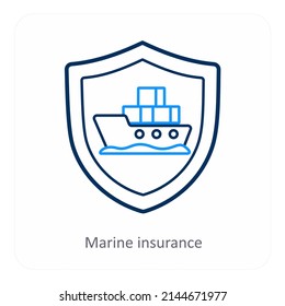 Marine Insurance And Ship Icon Concept