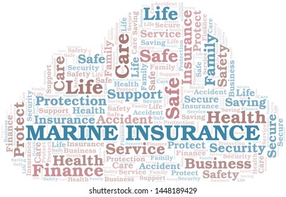 Marine Insurance word cloud vector made with text only