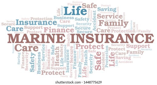 Marine Insurance word cloud vector made with text only