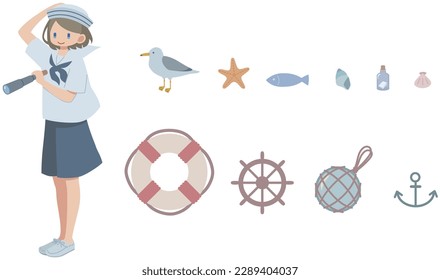 Marine items and marine style girls