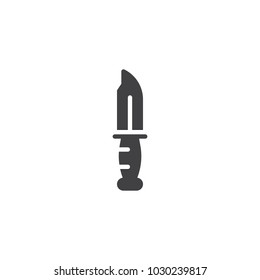 Marine knife vector icon. filled flat sign for mobile concept and web design. Military Knive simple solid icon. Symbol, logo illustration. Pixel perfect vector graphics