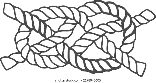 Marine Knot Sketch Sailing Rope Loop Stock Vector (Royalty Free ...